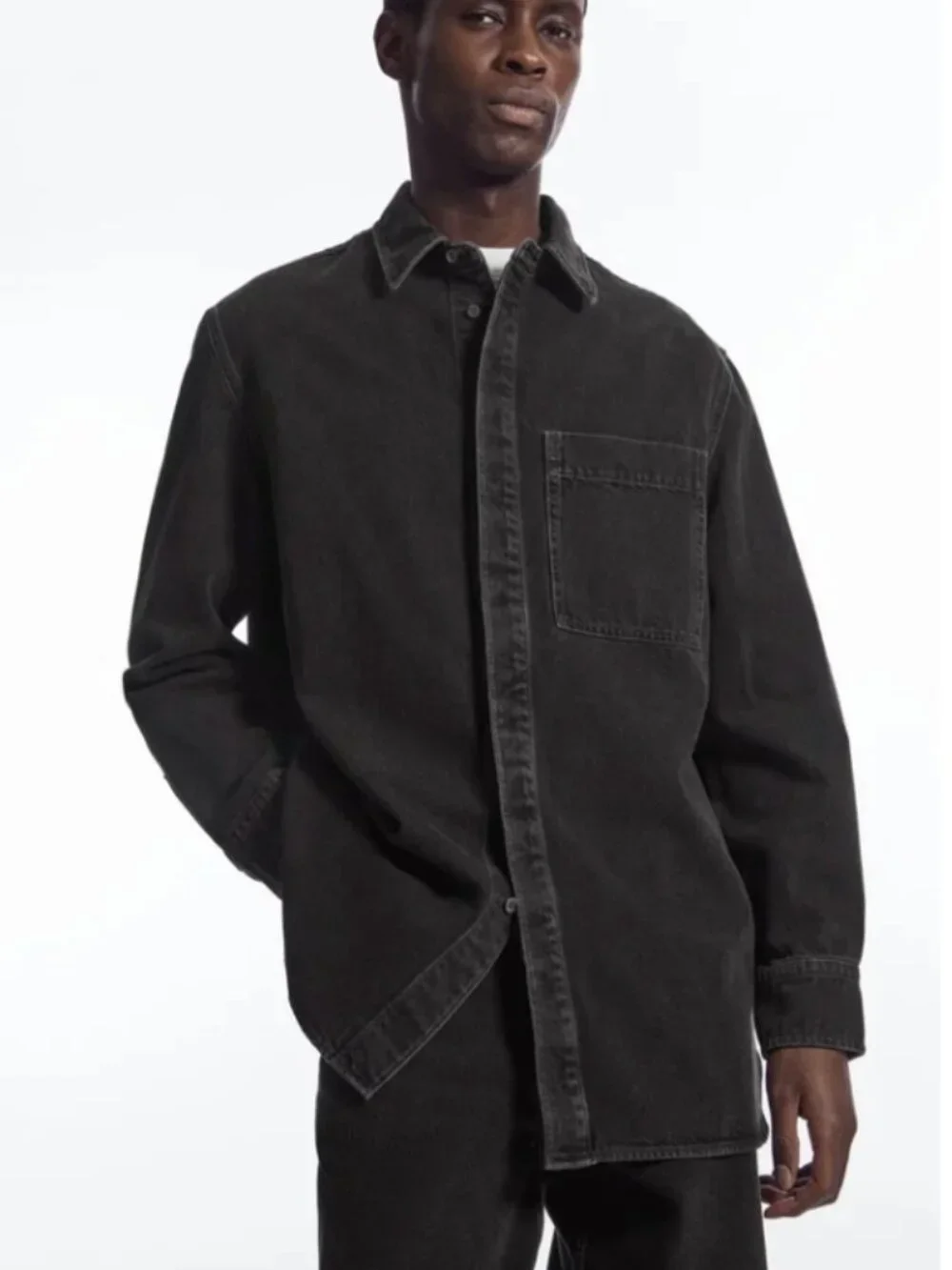 COS Men's Oversized Black Denim Shirt - Size S
